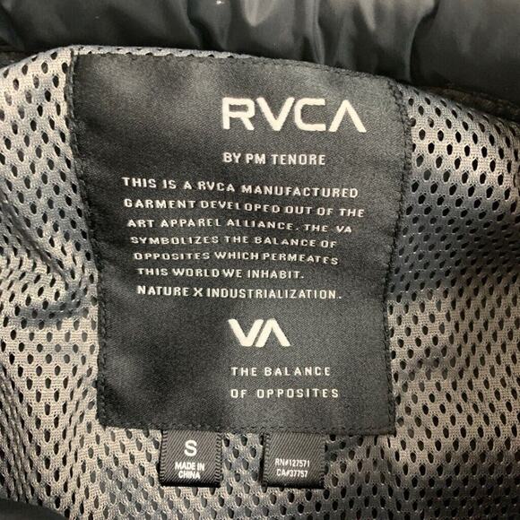 RVCA Jacket Womens S Small Black Bay Breaker Full Zip Hidden Hood Lightweight - Picture 9 of 13